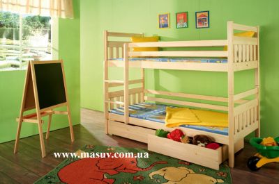 Ліжко двохярусне дитяче - Артур, меблі дитячі з дерева